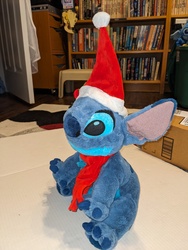 Disney_Stitch_Christmas_Blue_20231212_173814571.jpg Disney Stitch, Blue, Plush, Christmas: $25