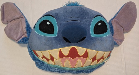 Disney_Stitch_overnite_pillow_20231218_194748093.jpg Disney Stitch, Large Blue Plush overnite pillow with pajama pouch: $27.79