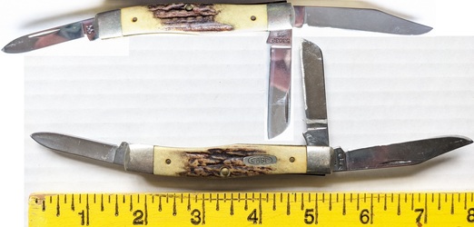 Case Pocket knife, 53032 SS 6-DOT Stockman Stag 3-Blade Knife, used, 4in(100mm): $89
