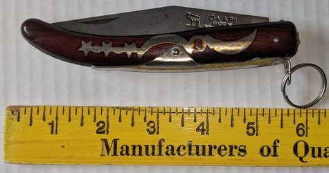 Okapi South Africa with LOCK RING Knife, Moon and Star Design, used, 10in/25cm: $31